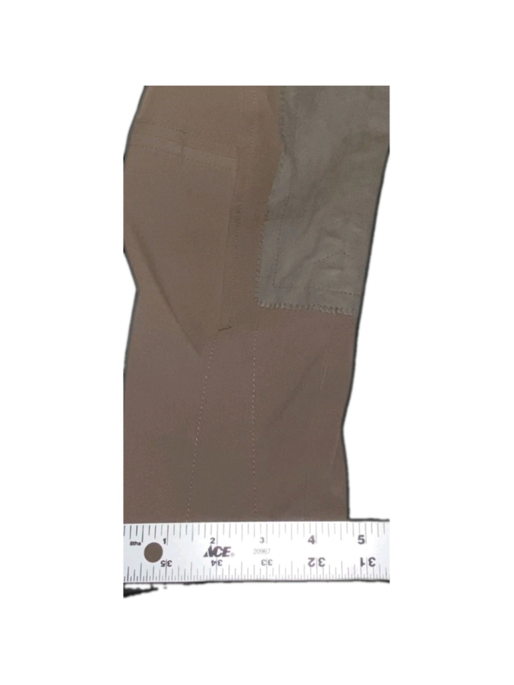 The Tailored Sportsman Wmn 30R Latte Knee Patch Schooling Breeches Side Zip USA - Picture 7 of 14
